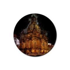 Dresden Frauenkirche Church Saxony Rubber Round Coaster (4 Pack)  by Nexatart