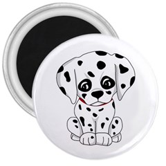 Cute Dalmatian Puppy  3  Magnets by Valentinaart