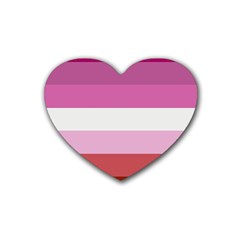 Lesbian Pride Flag Rubber Coaster (heart)  by Valentinaart