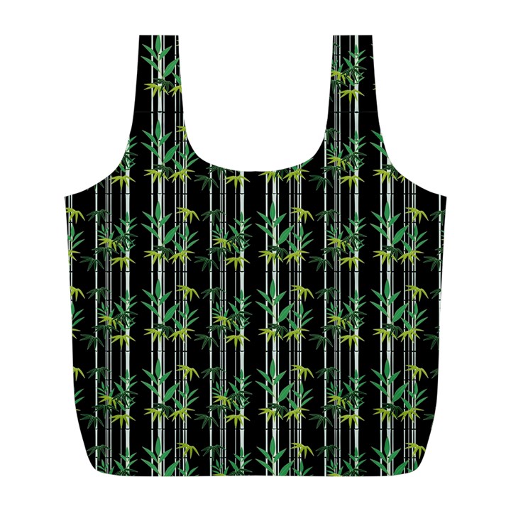 Bamboo pattern Full Print Recycle Bags (L) 