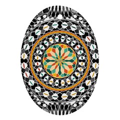 High Contrast Mandala Ornament (oval) by linceazul