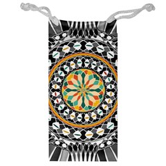 High Contrast Mandala Jewelry Bag by linceazul