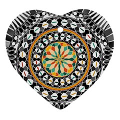 High Contrast Mandala Heart Ornament (two Sides) by linceazul