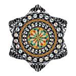 High Contrast Mandala Snowflake Ornament (Two Sides) Back