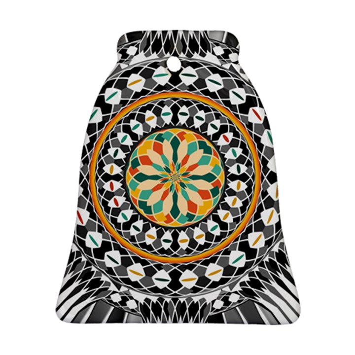 High Contrast Mandala Bell Ornament (Two Sides)