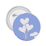 Clouds Sky Air Balloons Heart Blue 2.25  Buttons