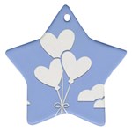 Clouds Sky Air Balloons Heart Blue Ornament (Star)