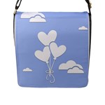 Clouds Sky Air Balloons Heart Blue Flap Messenger Bag (L) 