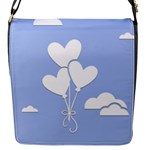 Clouds Sky Air Balloons Heart Blue Flap Messenger Bag (S)