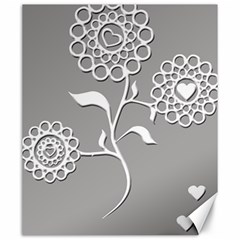 Flower Heart Plant Symbol Love Canvas 20  X 24   by Nexatart