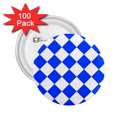 Blue White Diamonds Seamless 2 25  Buttons (100 Pack)  by Nexatart