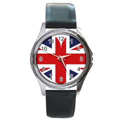 Uk Flag United Kingdom Round Metal Watch