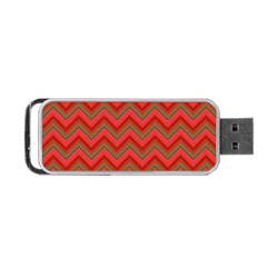 Background Retro Red Zigzag Portable Usb Flash (one Side) by Nexatart