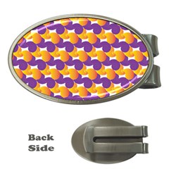 Pattern Background Purple Yellow Money Clips (oval) 