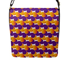 Pattern Background Purple Yellow Flap Messenger Bag (l)  by Nexatart