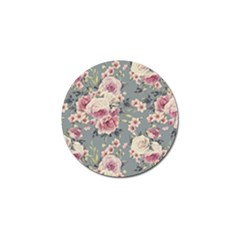 Pink Flower Seamless Design Floral Golf Ball Marker