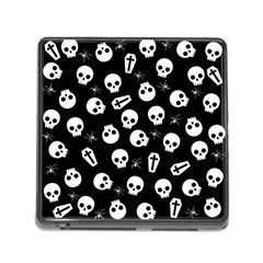 Skull, Spider And Chest  - Halloween Pattern Memory Card Reader (square) by Valentinaart
