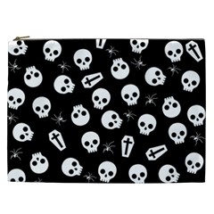 Skull, Spider And Chest  - Halloween Pattern Cosmetic Bag (xxl)  by Valentinaart