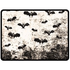 Vintage Halloween Bat Pattern Double Sided Fleece Blanket (large)  by Valentinaart