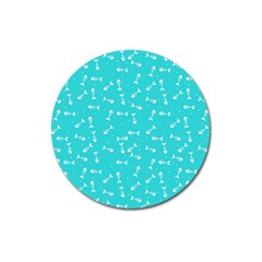 Fish Bones Pattern Magnet 3  (round)