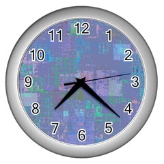 Abstract Art Wall Clocks (silver)  by ValentinaDesign