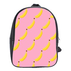 Banana Fruit Yellow Pink School Bag (large)