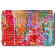 Colorful Watercolors Pattern                            Large Doormat by LalyLauraFLM