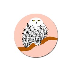 Animals Bird Owl Pink Polka Dots Magnet 3  (round) by Mariart