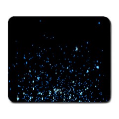 Blue Glowing Star Particle Random Motion Graphic Space Black Large Mousepads by Mariart