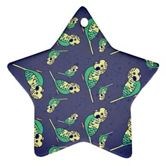 Canaries Budgie Pattern Bird Animals Cute Ornament (star) by Mariart