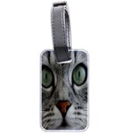 Cat Face Eyes Gray Fluffy Cute Animals Luggage Tags (Two Sides) Back