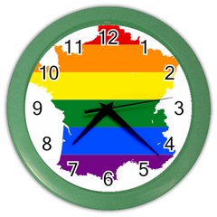 Flag Map Stripes Line Colorful Color Wall Clocks by Mariart