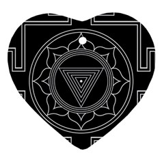 Kali Yantra Inverted Ornament (heart) by Mariart