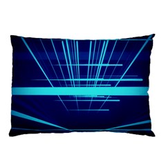 Grid Structure Blue Line Pillow Case