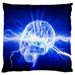 Lightning Brain Blue Large Flano Cushion Case (one Side) by Mariart