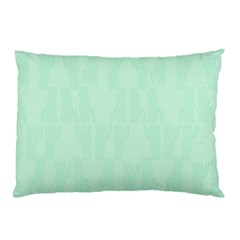 Line Blue Chevron Pillow Case (two Sides) by Mariart