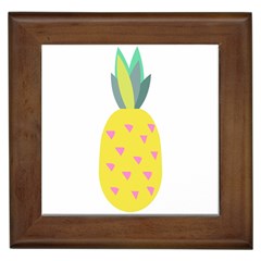 Pineapple Fruite Yellow Triangle Pink Framed Tiles by Mariart