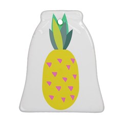 Pineapple Fruite Yellow Triangle Pink Bell Ornament (two Sides) by Mariart