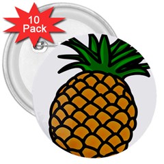 Pineapple Fruite Yellow Green Orange 3  Buttons (10 Pack)  by Mariart