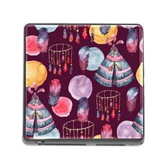 Boho Tribal Watercolor Pattern  Memory Card Reader (square)