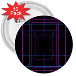 Retro Neon Grid Squares And Circle Pop Loop Motion Background Plaid Purple 3  Buttons (10 pack) 