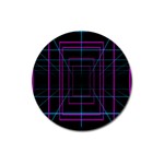 Retro Neon Grid Squares And Circle Pop Loop Motion Background Plaid Purple Magnet 3  (Round)