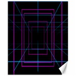 Retro Neon Grid Squares And Circle Pop Loop Motion Background Plaid Purple Canvas 16  x 20  