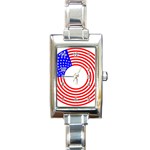 Stars Stripes Circle Red Blue Rectangle Italian Charm Watch