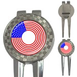 Stars Stripes Circle Red Blue 3-in-1 Golf Divots