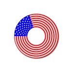 Stars Stripes Circle Red Blue Magnet 3  (Round)