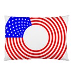 Stars Stripes Circle Red Blue Pillow Case