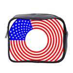 Stars Stripes Circle Red Blue Mini Toiletries Bag 2-Side