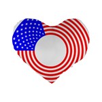 Stars Stripes Circle Red Blue Standard 16  Premium Heart Shape Cushions