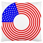Stars Stripes Circle Red Blue Large Flano Cushion Case (Two Sides)